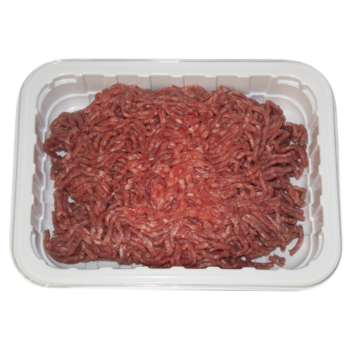 Ground Beef Tray with Shrink Lidding